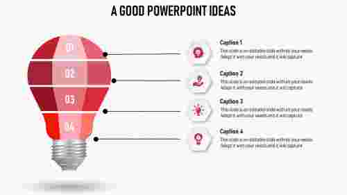 powerpoint ideas with red bulb model