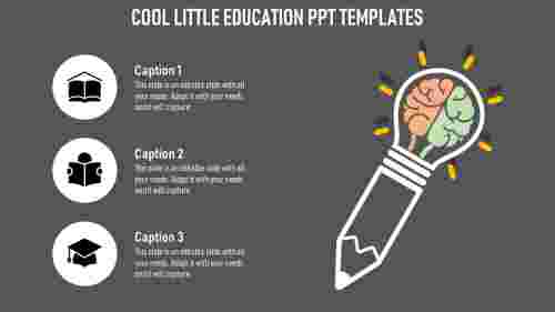 education powerpoint templates with pencil and ideas