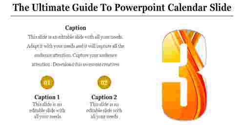 Normal PowerPoint calendar slide