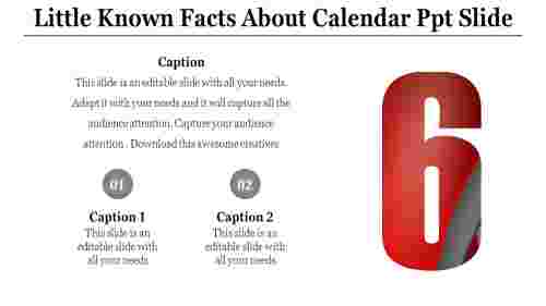 Standard calendar PPT slide 