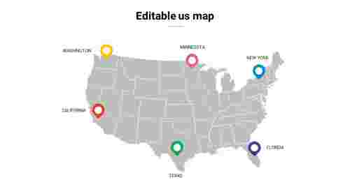 Editable Us Map PowerPoint Template Presentation
