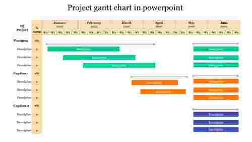 Project%20Gantt%20Chart%20In%20PowerPoint%20With%206%20Month%20Plan