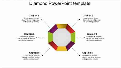 Diamond PowerPoint Template - Hexagonal model Presentation