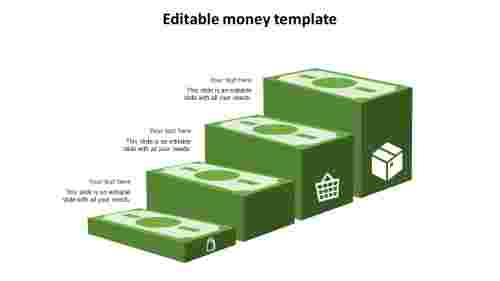 Editable Money Template PowerPoint PPT Design-Three Node