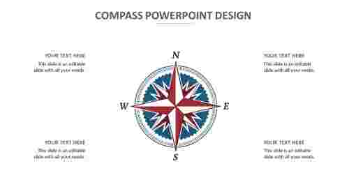 Compass PowerPoint Design Model-Four Node