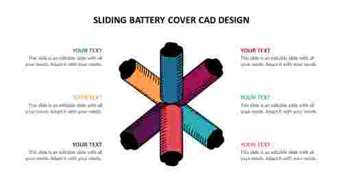Sliding Battery Cover Cad Design For PowerPoint Templates