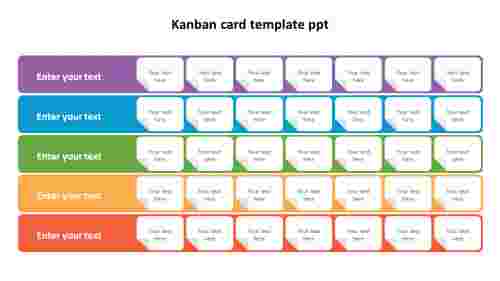 Creative Kanban Card Template PPT With Multiple Nodes