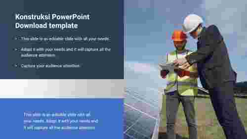 Modern portfolio konstruksi PowerPoint Download template