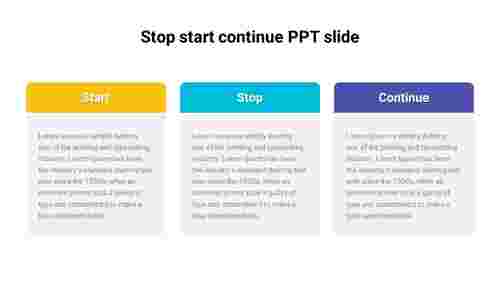 Simple stop start continue PPT slide for Presentation