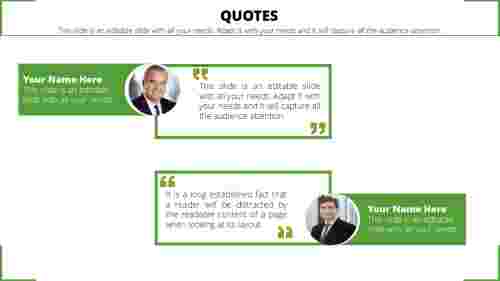 Stunning PowerPoint Quote Template Slide Designs-Two Node