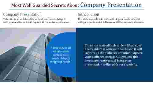 Attractive two noded company presentation PowerPoint Template