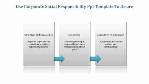 Three Noded Corporate Social Responsibility PPT Template