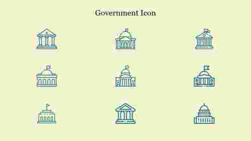 Simple Government Icon PPT Slide Presentation Template