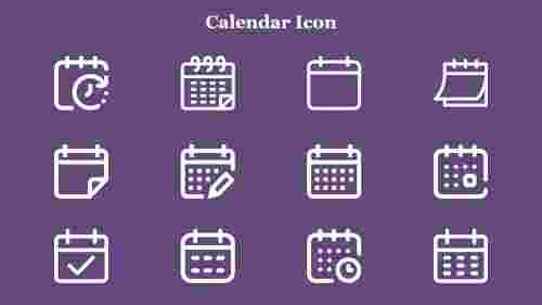 Simple and Stunning  Calendar Icon PPT Slide Presentation