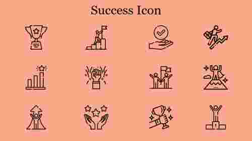 Success Icon PowerPoint Presentation Template - Twelve Icons