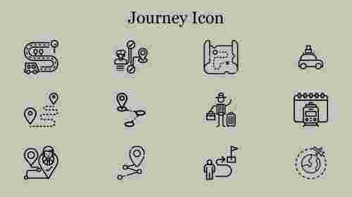 Attractive Journey Icon PowerPoint Presentation Slide