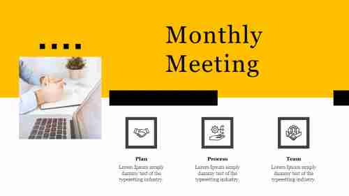 Monthly Meeting PowerPoint Template For Team Meeting
