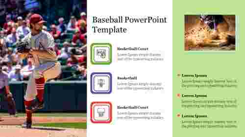 Classic Baseball PowerPoint Template Slide