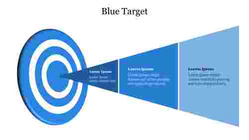 Editable Blue Target Presentation Template Slide