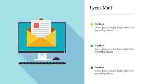 Editable Lycos Mail PowerPoint Slide Template Design