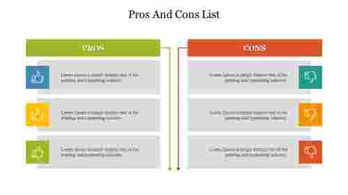Pros And Cons List PowerPoint Presentation Template