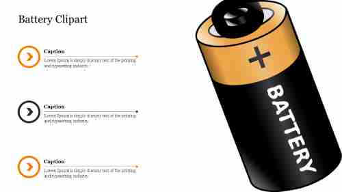 Elegant Battery Clipart PowerPoint Presentation Template