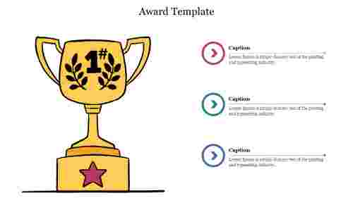 Best Award Template For Presentation With Three Captions