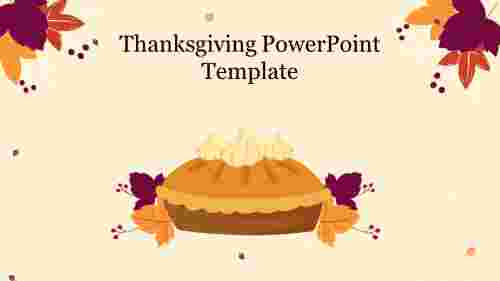 Stunning Thanksgiving PowerPoint Template With Cake