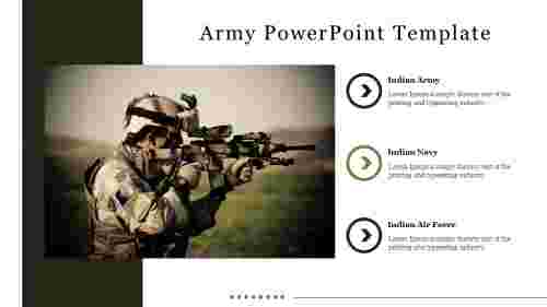 Attractive Army PowerPoint Template Slide