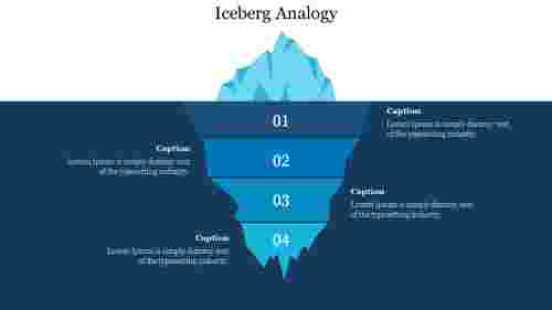 Customizable Iceberg Analogy PowerPoint Presentation Slide