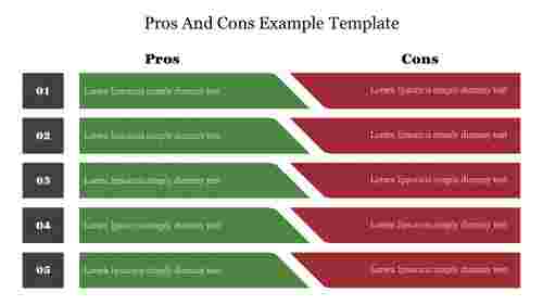 Editable Pros And Cons Example Template Presentation