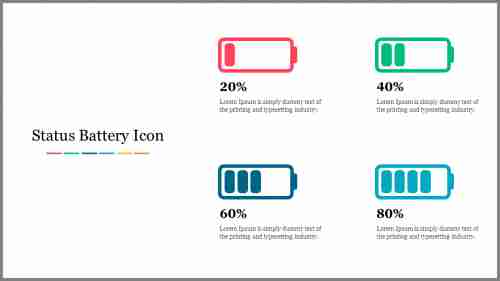 Best Status Battery Icon PowerPoint Presentation Template