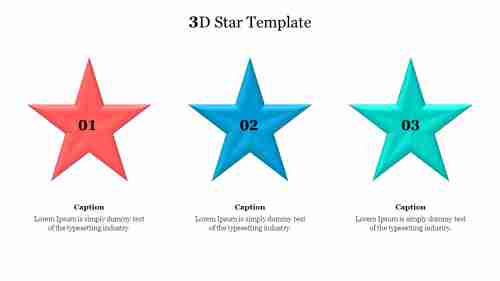Colorful 3D Star Template PowerPoint Presentation Slide