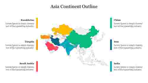 Colorful%20Asia%20Continent%20Outline%20PowerPoint%20Template