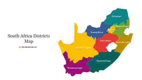 Colorful South Africa Districts Map PowerPoint Presentation