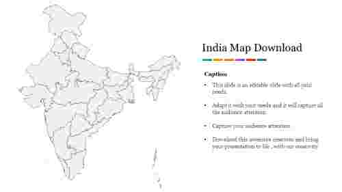 Plain India Map Download For PPT Presentation Slide