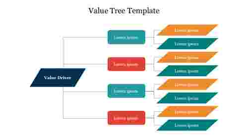 Multicolor Value Tree Template For PPT Presentation