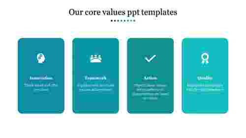 Core Values PPT Templates With Four Node