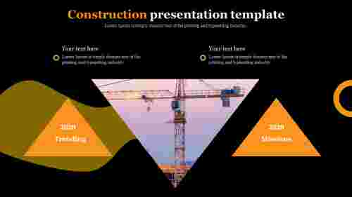 Constructionpresentationtemplatewithtriangleshapes