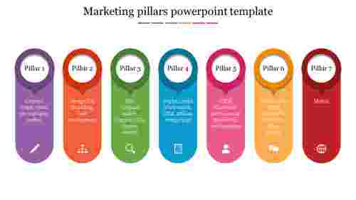 Multicolor Marketing Pillars PowerPoint Template