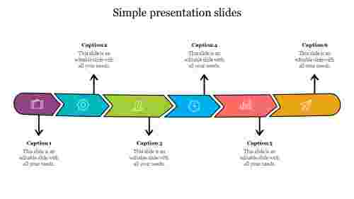 Effective Simple Presentation Slides Template With Six Arrow