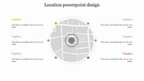 Simple Location PowerPoint Design Template-Six Node