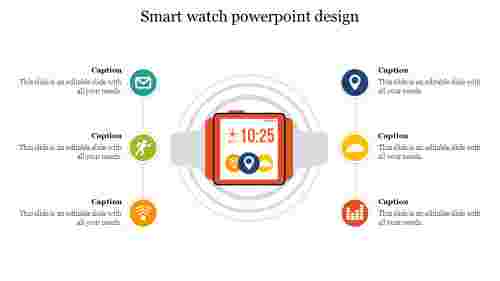 Best Smart watch PowerPoint design Slide with six nodes