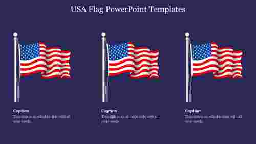 Stunning USA Flag PowerPoint Templates Slide Design