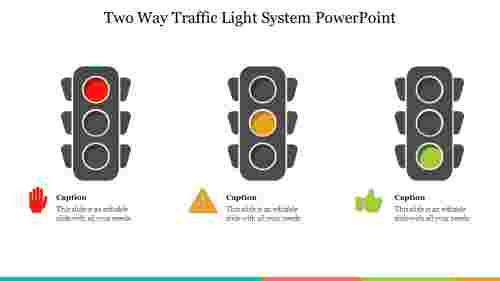 Creative Two Way Traffic Light System PowerPoint
