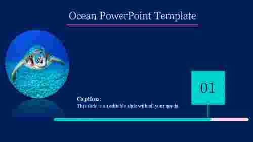 Ocean PowerPoint Template with tortoise