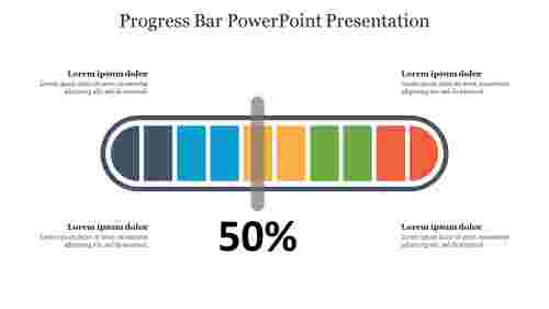 Four Node Progress Bar PowerPoint Presentation Slide