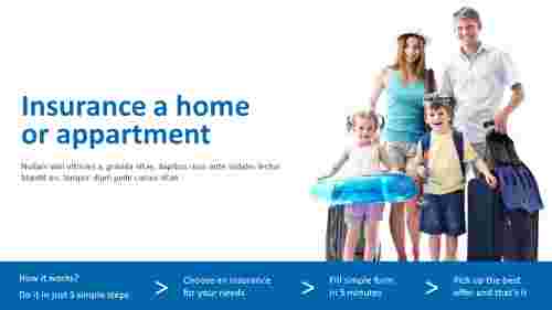 Editable Insurance Company PowerPoint Template - Blue Theme
