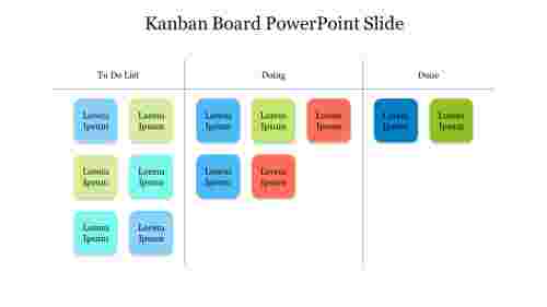 Three Node Kanban Board PowerPoint Slide
