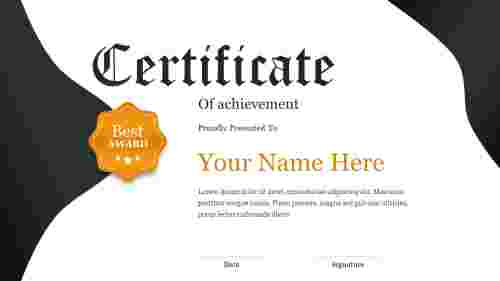 Innovative Certificate PowerPoint Template Download Intended For Award Certificate Template Powerpoint